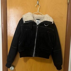 Urban Outfitters BDG Black August Faux Suede Bomber Jacket